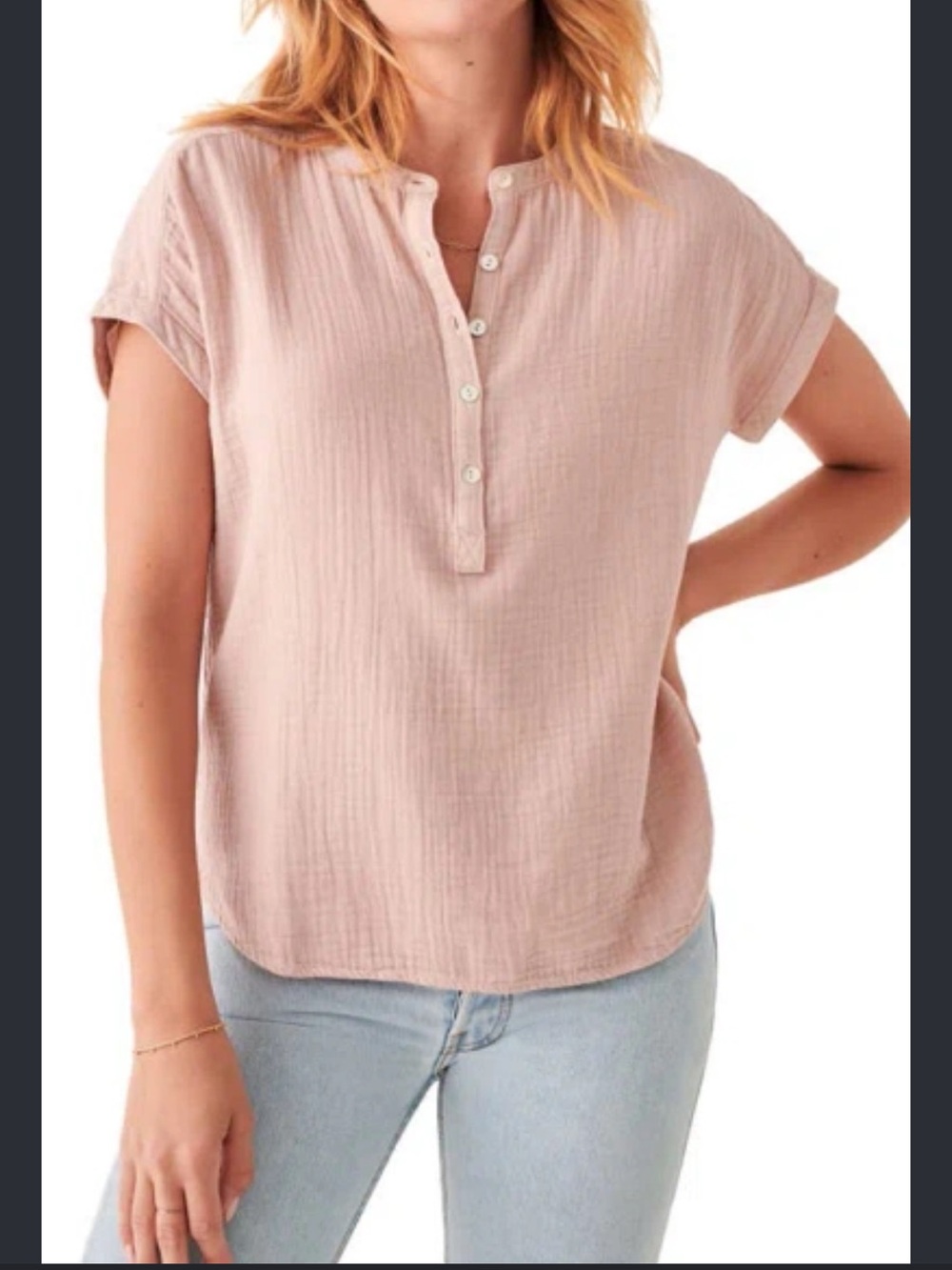 Faherty Dream Desmond Organic Cotton pink NWOT small